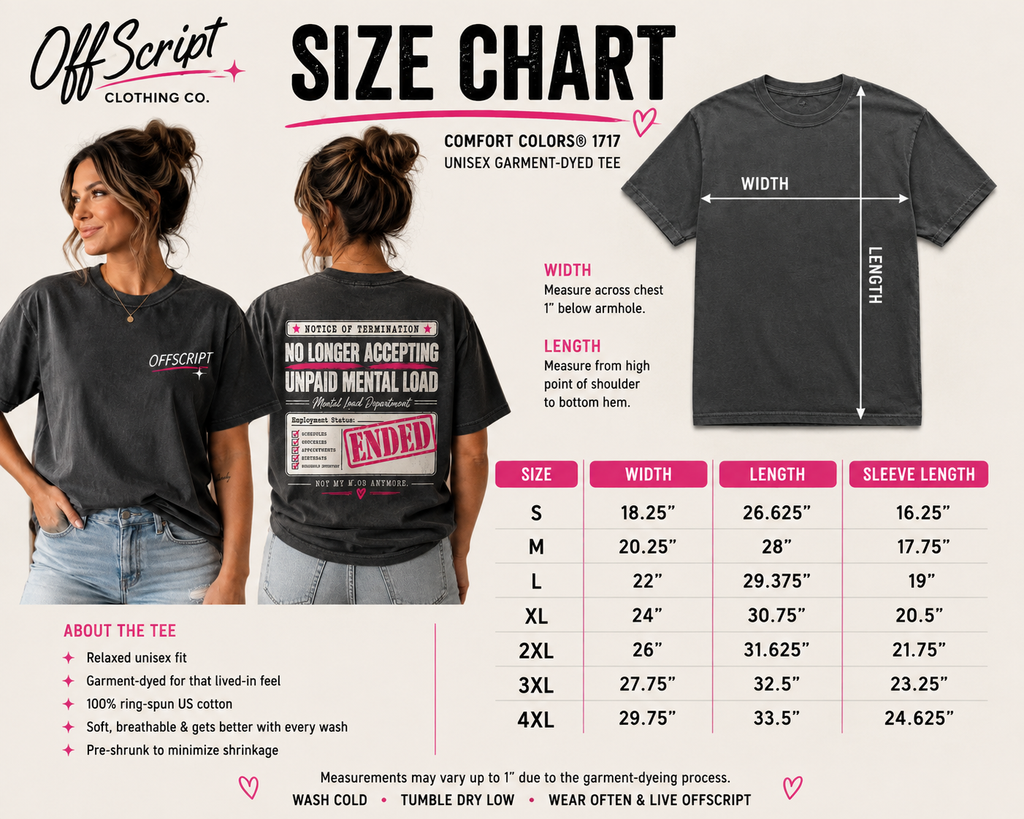 No Longer Accepting Unpaid Mental Load Tee – Front & Back Design