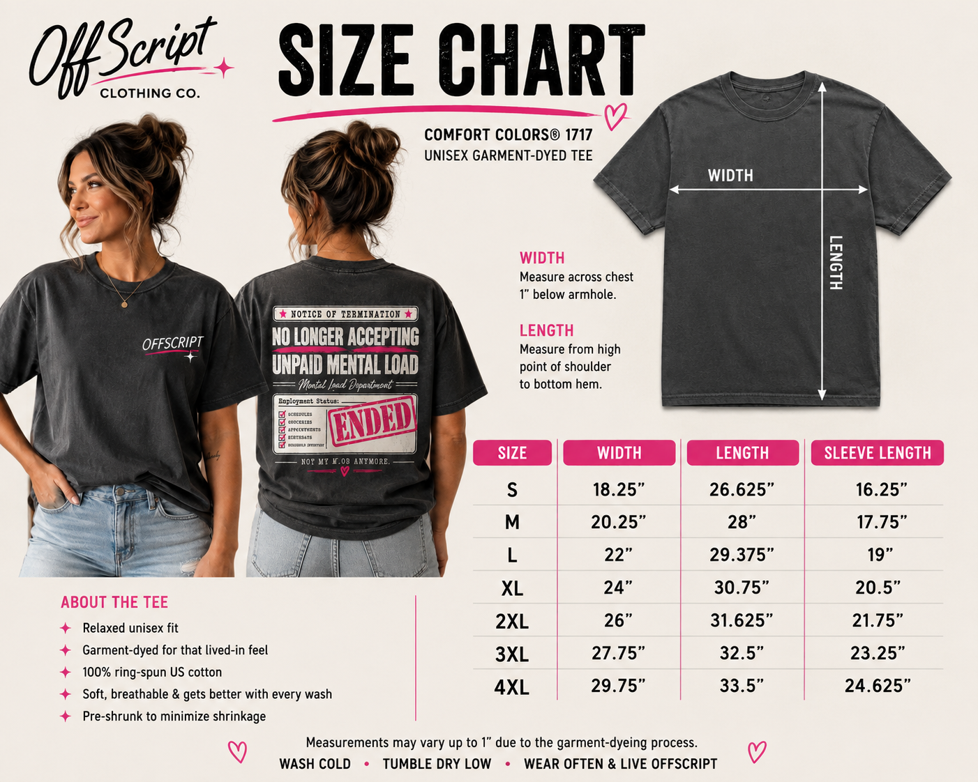 No Longer Accepting Unpaid Mental Load Tee – Front & Back Design